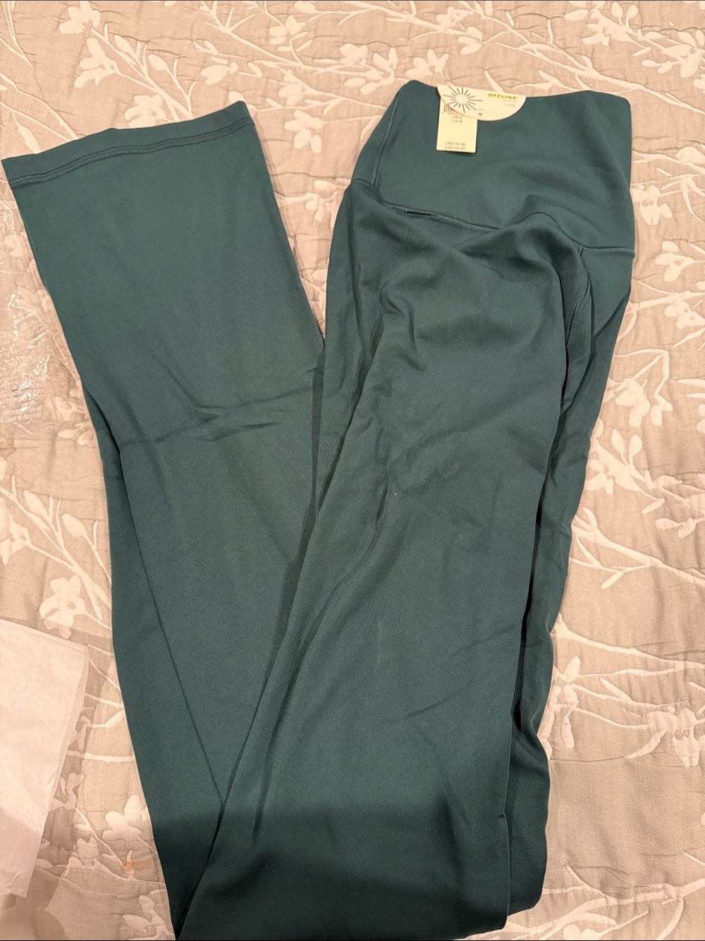 aerie Dark Teal Logo Flared Bottoms